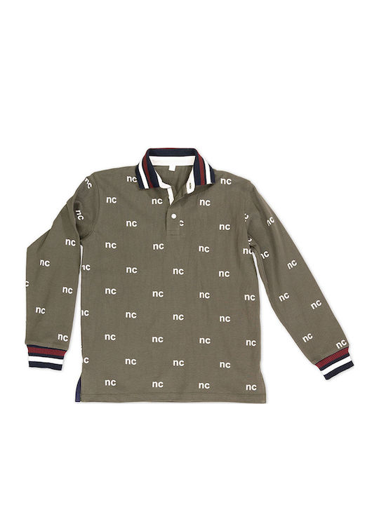 New College Kinderpolo Langarm Khaki