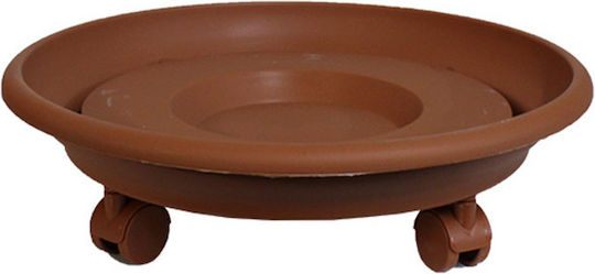 Viomes Plate Pot Terracotta Wheeled 35.5x35.5cm 273