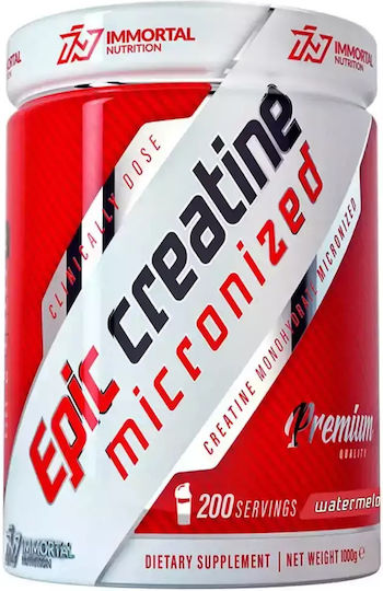 Immortal Nutrition Epic Creatine Μικρονισμένη Μονοϋδρική Κρεατίνη 5000mg με Γεύση Καρπούζι 1000gr