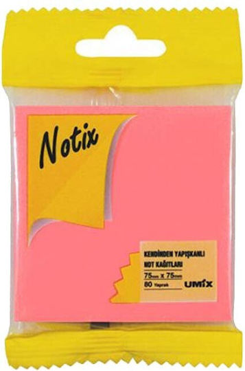 Self-adhesive Notepad 75x75 Mm Pink Set 80 Pieces