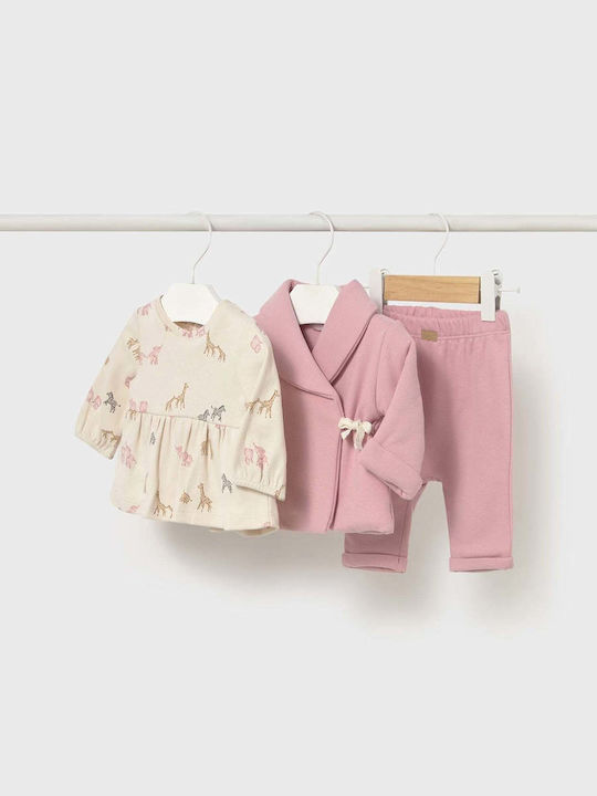 Kids' Set with Pants Winter 3pcs Pink