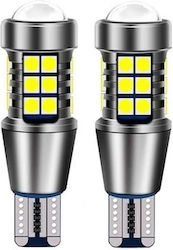 Set 2 Lămpi Auto Canbus T15 W16w Temperatura De Culoare 6000k Flux Luminiscent 800 Lumeni Lumină Albă Argintiu