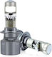 Set 2 LED H7 Birnen mit Linse Kühlventilator 220w 12v Spannung Maße 89 x 33 mm Silber