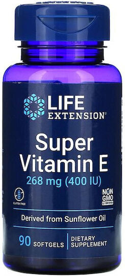 Life Extension Super Vitamin E Vitamin for the Skin & Antioxidant Action 268mg 100gr 90 softgels