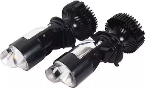 Set 2 Lămpi Auto H4 Bi-led Lentilă Fascicul Dual 10000 Lm Lumină Albă Rece 100w Negru