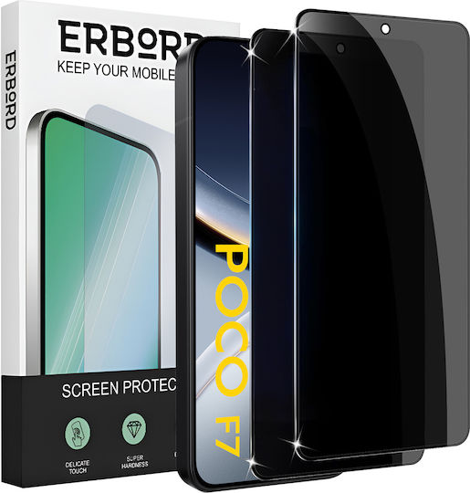 2x Sticlă de Protecție Ecran Xiaomi Poco F7 5G Erbord Anti-spy Temperată