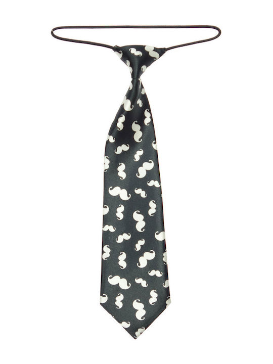 Children's Tie Buticcochet Black White Mustache Synthetic Material 28 Cm Crv218