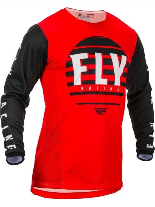 Tricou Motocross Fly Racing Kinetic K220 Negru Roșu Alb