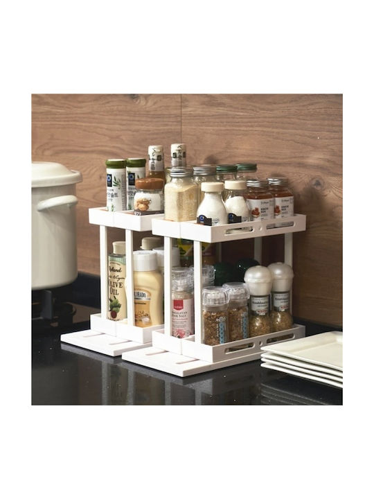 Wooden Tabletop Spice Rack Organizer Gray DST39D3BM