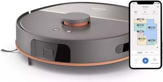 Philips HomeRun 5000 Robot Vacuum Cleaner with Sensors & Mapping and Suction Power 10000Pa Gray