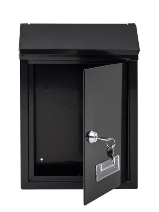 Cutie Poștală pentru Exterior Metalic în Culoarea Negru 21.7x7x30cm