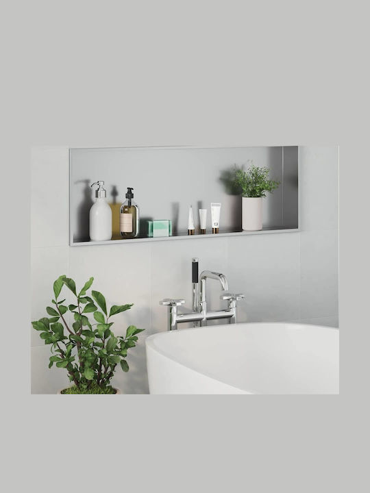 vidaXL Επιτοίχια Ραφιέρα Μπάνιου Μεταλλική 75x9.5x30cm Λευκή