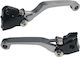 Innovaciones MS Set of Motorcycle Brake/Clutch Levers L66M-R62M Flexible Adjustable Blue