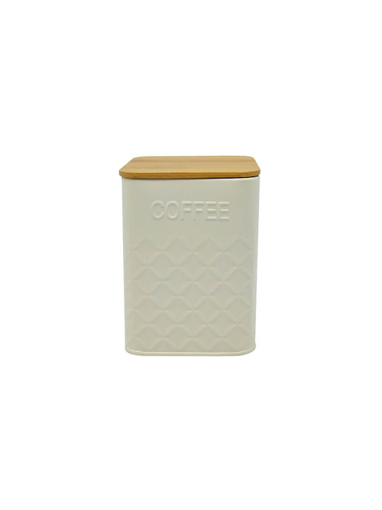 Ankor Coffee Jar with Lid Metallic Beige 10x10x13.5cm 1 Pieces