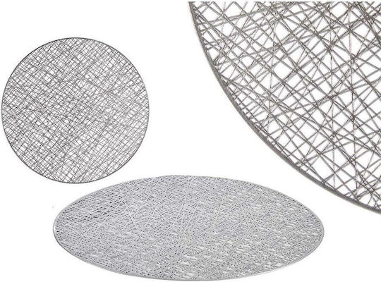 Atmosphera Platzdeckchen Rund Kunststoff Silber 38cm 1Stück