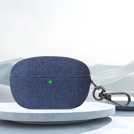 Sony WF-1000XM5 Feines Stoff Ohrhörer Tasche Mit Haken Dunkelblau