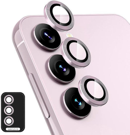 Samsung Galaxy S25 Fe 5g Enkay Hat-Prince 9h Rear Camera Lens Aluminum Alloy Tempered Glass Film Pink
