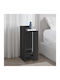 Bedside Table Elos Wooden Black Wood 25x27x60cm