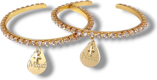 The Art of Beading Christening Charm Bracelet Gold 2pcs