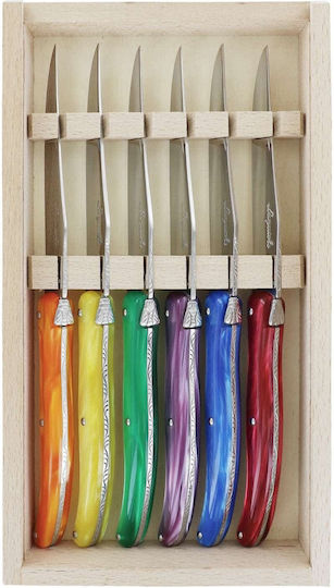 Andre Verdier Bright Laguiole Deluxe Μαχαίρια Steak από Ανοξείδωτο Ατσάλι 12cm 6τμχ