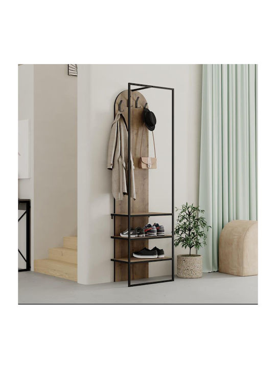 Archy Eingangsmöbel mit Garderobe & Schuhschrank Open Walnut 53x31.7x180cm