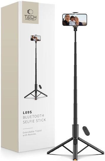 Tech-Protect L09s Selfie Stick Cell Phone Tripod Bluetooth Black