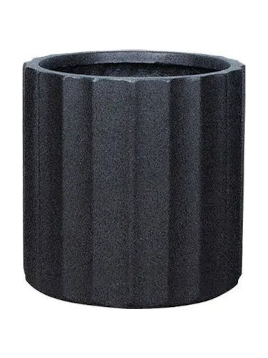 Marhome Übertopf Fiberglas Schwarz 39x39x39.5εκ.