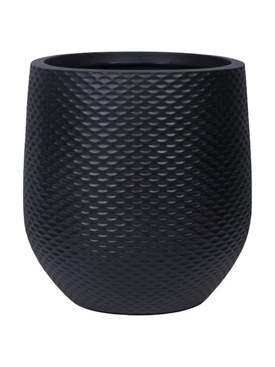 Marhome Übertopf Fiberglas Schwarz 52x52x54εκ.