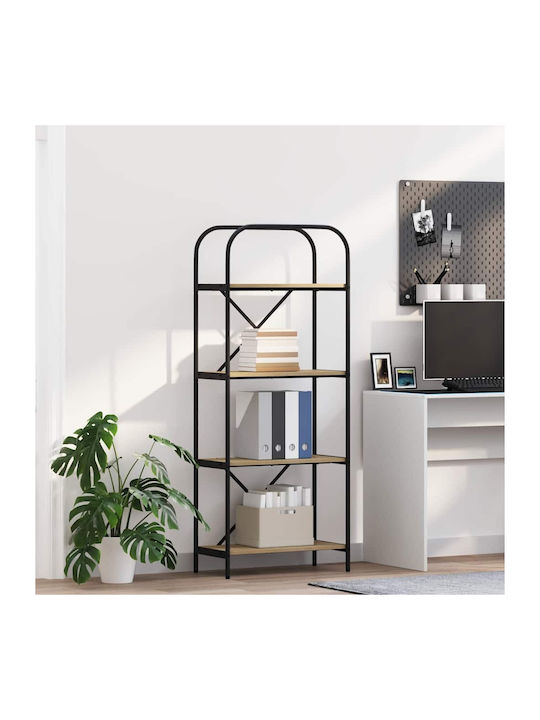 Wohnzimmer Vitrine aus Holz & Metall mit Vergla...