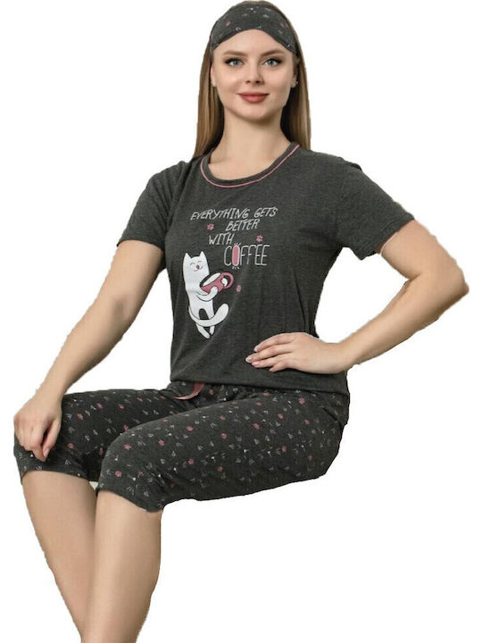 Mirano Homewear Sommer Damen Pyjama-Set Black