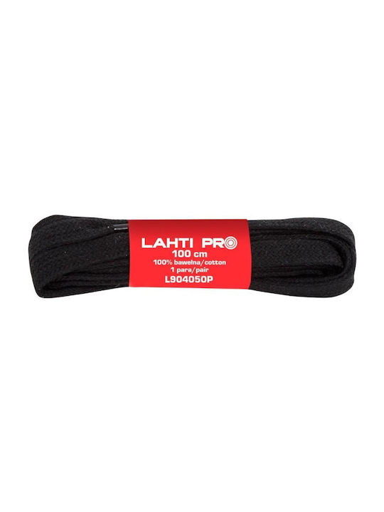 Flat Cotton Shoelaces Black 100cm 10/Set