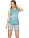 Mirano Homewear Sommer Damen Pyjama-Set Blue