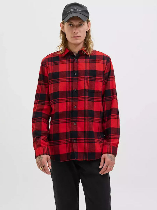 Jack & Jones Cămașă cu Mânecă Lungă Carou Roșie