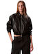 Crop Γυναικείο Bomber Jacket Μαύρο