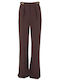 Women's High-waisted Fabric Trousers Bordeaux
