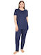 Baki Set Pijamale pentru Femei Dark Blue