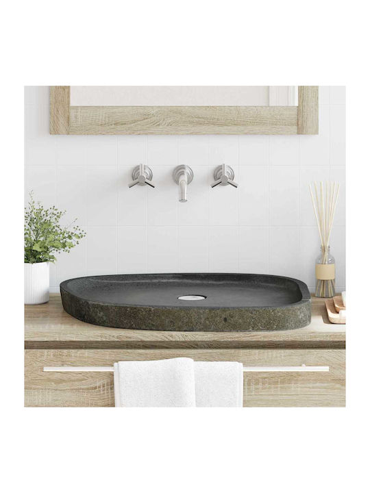 vidaXL Countertop Sink Porcelain 65x50x6cm Grey