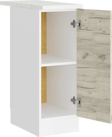 Bodenstehender Schrank mit Arbeitsplatte White, White Craft Oak 30x46x85cm