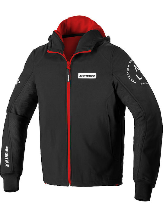 Spidi Hoodie Armor Evo Winter Herren Motorradjacke Wasserdicht Rot