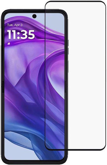 Motorola Razr 50 Ultra Пълно Лепило 9h Hd 3d Извит Край Закалено Стъкло Филм Черен