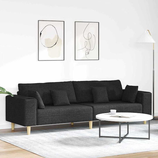 Four Seater Couch Black 250x77x76 cm
