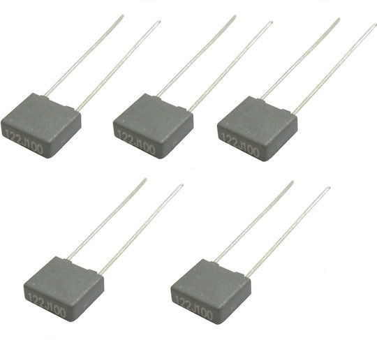 5 Stück 1,2nF 100VDC 5% Polyester (MKT) Polyesters Filmkondensatoren