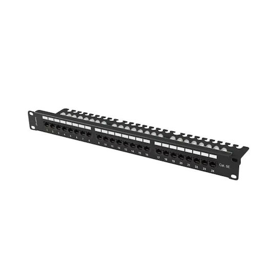 Lanberg Patch Panel 24port 1u 19" Cat 5e Utp Black Ppu5-1124-b