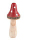 Beauty Home Christmas Wooden Figure Mushroom Red Length 6cm