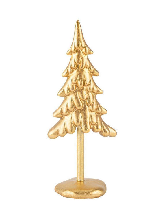 Decorativ De Crăciun Din Plastic Copăcel 18cm Auriu Antique