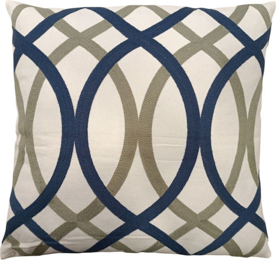 Sofa-Kissen aus 100% Baumwolle Weiß Blau Beige 45x45cm