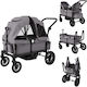 Costway Adjustable Double Stroller Suitable from 6+ Months Gray