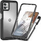360 Vollschutz Set mit Glas Schwarz (Moto G32)