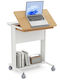 Computer Office Wooden Natural Color with Metal Legs 60x50x75cm