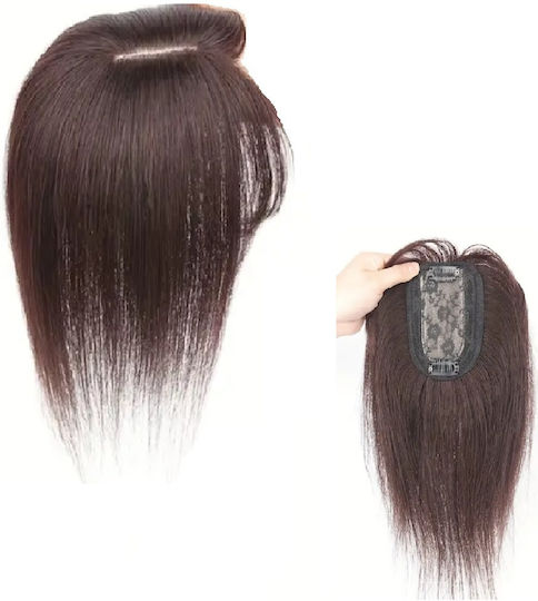 Topper Toupe De Păr Uman Cu Clip 8x12 Castaniu Întunecat Brown 14 Inch